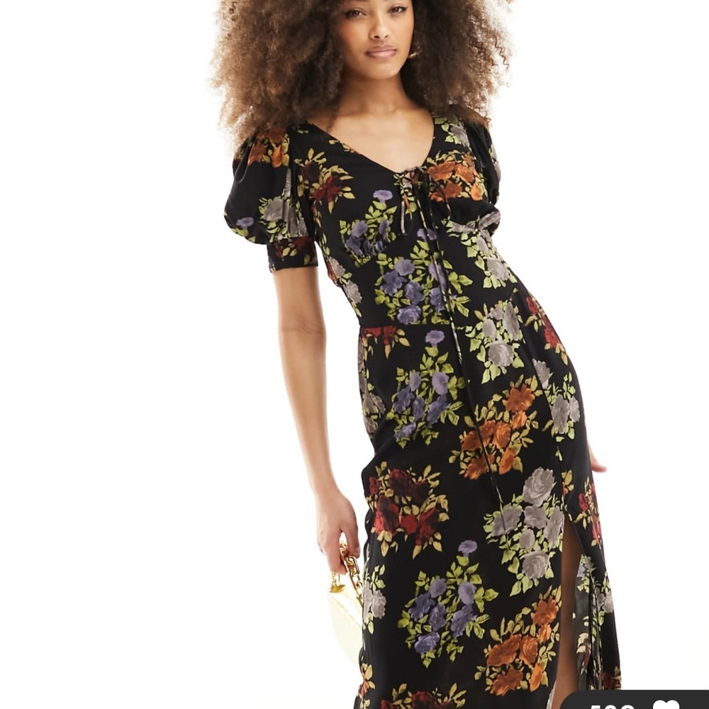 NWT ASOS Floral Black Maxi Dress